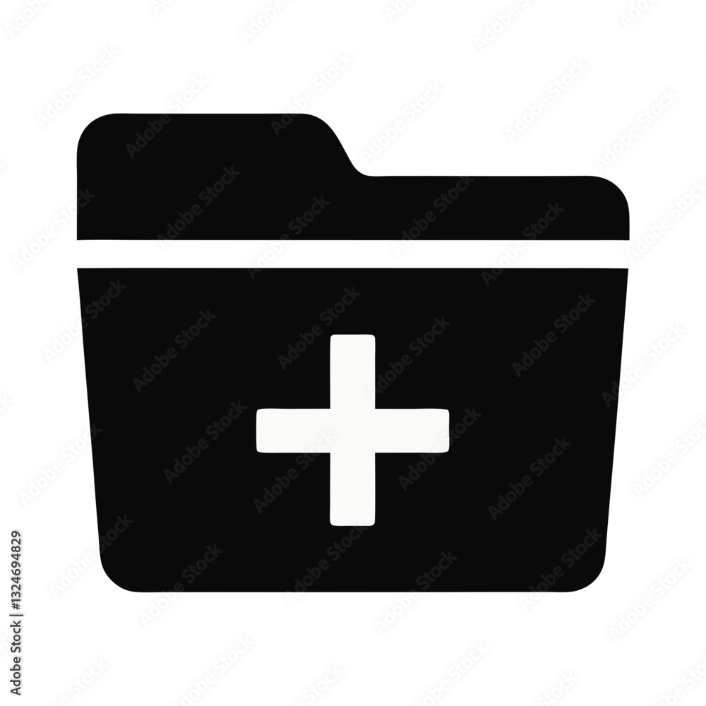 Poster minimal health folder flat icon for apps and websites