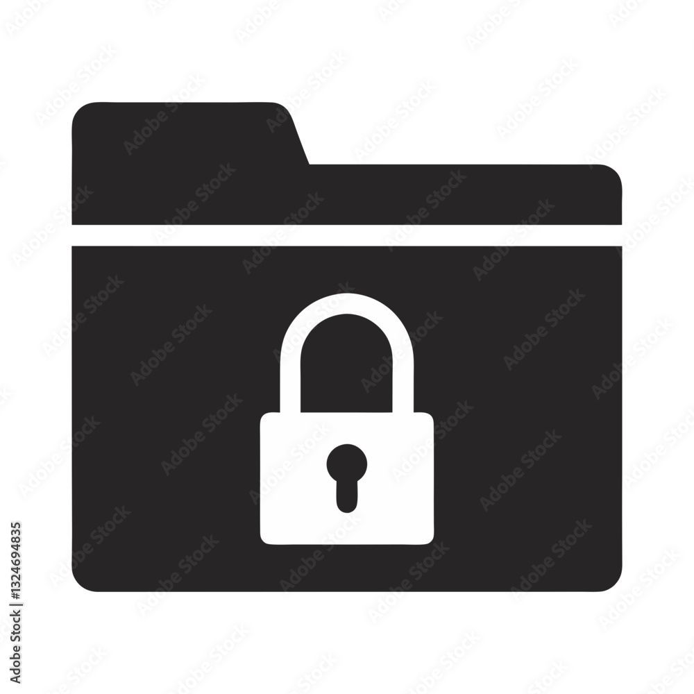 Poster minimal secure folder flat icon for apps and websites