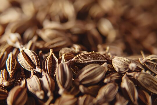 shot of earthy cumin seeds