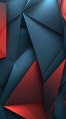 Abstract Geometric Composition of Triangular Shapes in Red and Blue