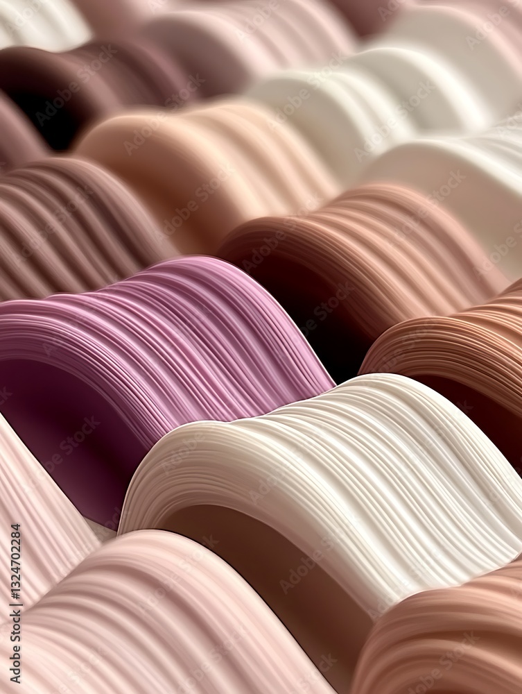 Poster abstract undulating surface with layered texture and elegant color palette