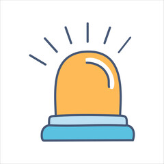 Bright, round beacon with rays, signifying alert or idea