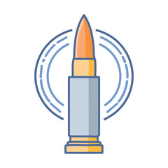 Bullet casing illustration, metallic, detailed