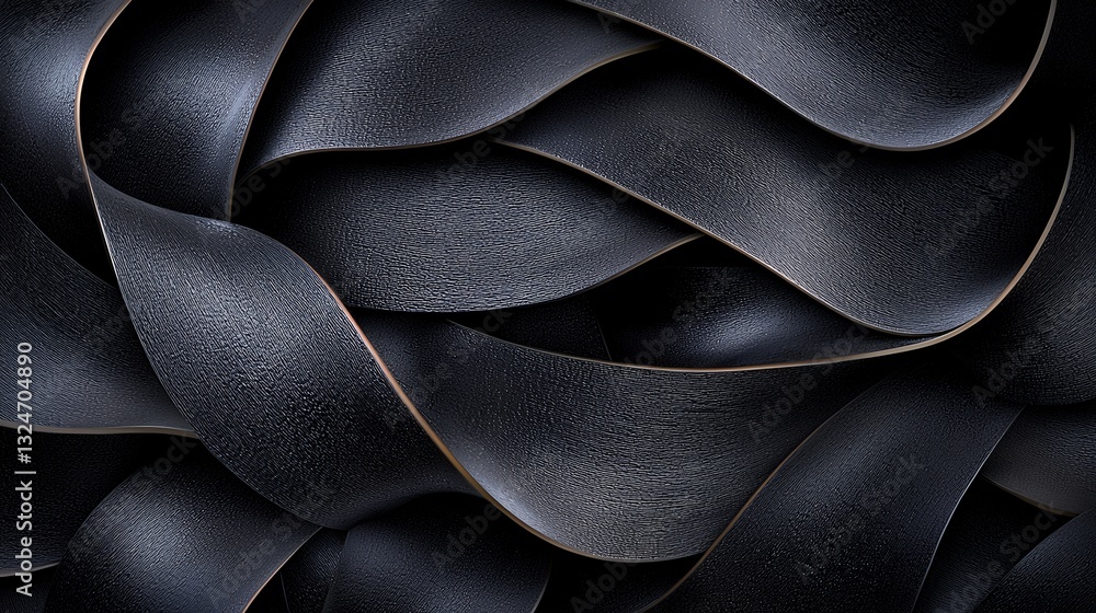 Poster Abstract Black Textured Waves of Layered Material with Shimmering Surface