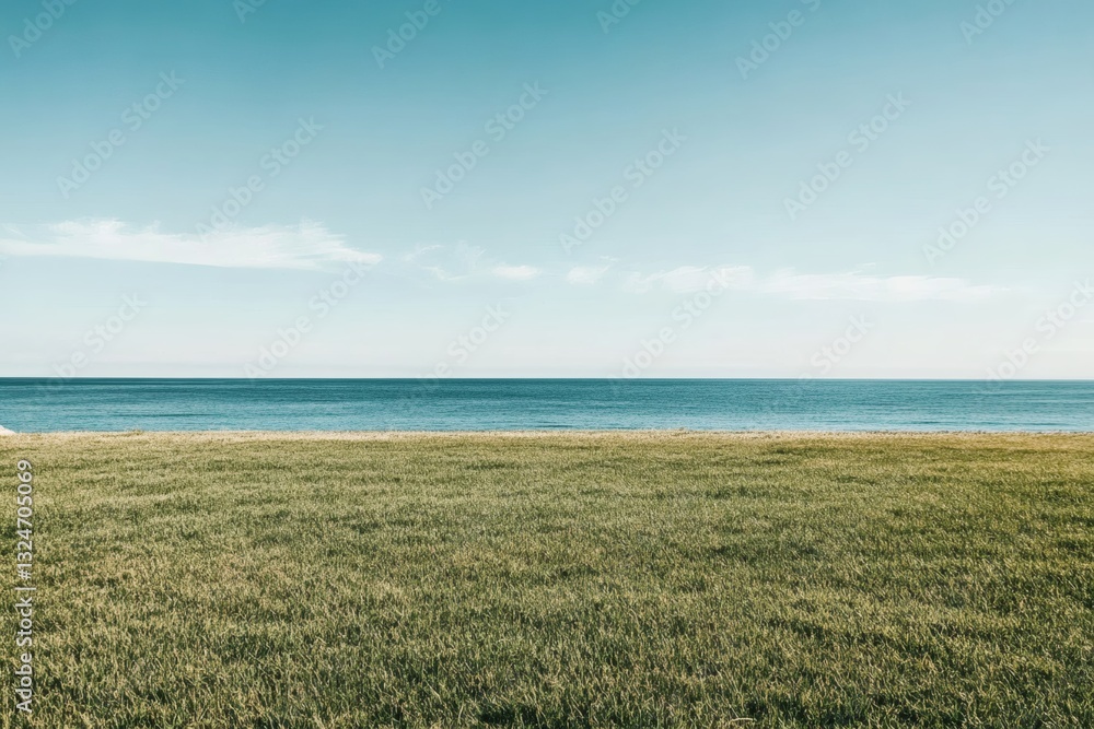 Poster expansive shoreline with serene ocean view generative ai