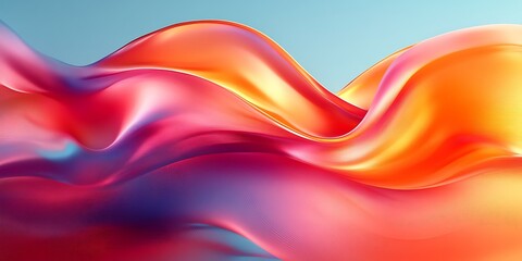 Naklejka premium Abstract colorful wave, fluid motion, smooth texture, pastel background