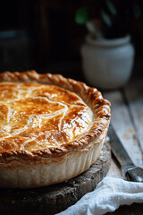 Golden-brown shortcrust pastry with delicate flaky texture