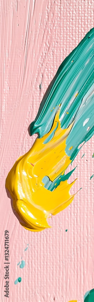 Poster striking canvas texture with dynamic splash of vibrant colored paint