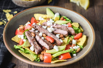 Beef strips with vegetables