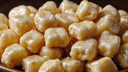 Curd balls in glaze