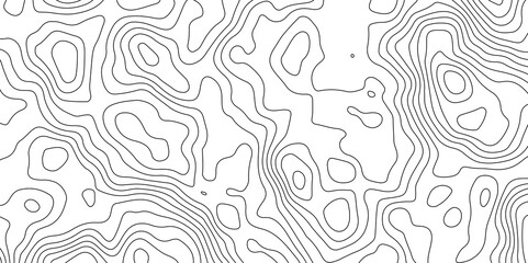 Fototapeta premium Black and White Contour Lines. Topographic Terrain Vector Background