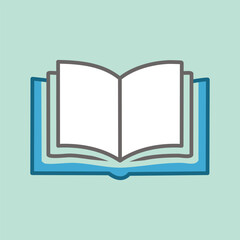 Open book icon; simple, clean design