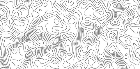 Obraz premium Black and White Contour Lines. Topographic Terrain Vector Background