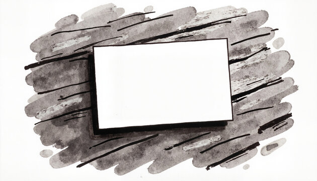 Elegant monochrome business card on rustic wooden surface, branding concept