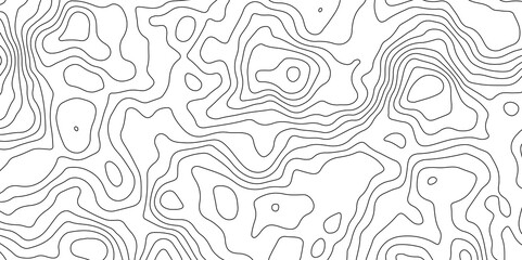 Fototapeta premium Black and White Contour Lines. Topographic Terrain Vector Background
