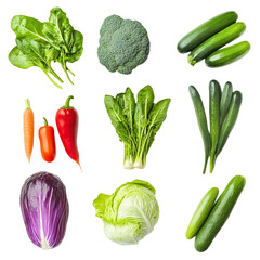 Vibrant fresh vegetables healthy eating broccoli spinach carrots peppers cabbages zucchini