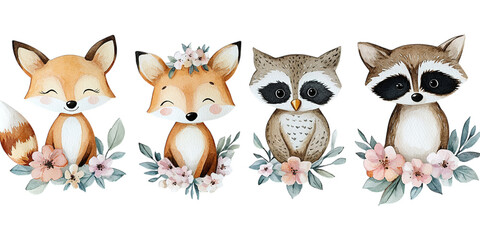 Obraz premium set of funny animals