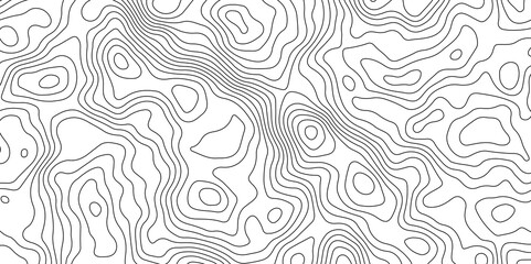 Fototapeta premium Black and White Contour Lines. Topographic Terrain Vector Background
