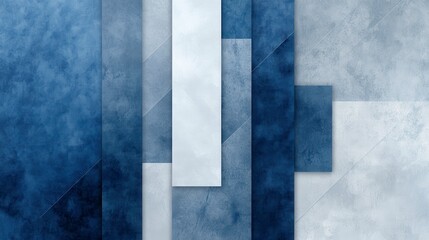 Fototapeta premium A geometric abstract design featuring varying shades of blue and white, creating a layered, textured visual effect.