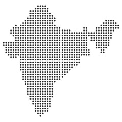 Dotted india map vector illustration, black dot map of India