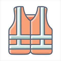 Safety vest with reflective strips, peach color