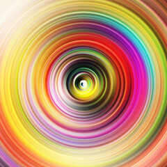Colorful radial motion effect. Abstract rounded background. Color curves and sphere. Multi color gradient rings and circles wallpaper. Colored texture backdrop and banner.
