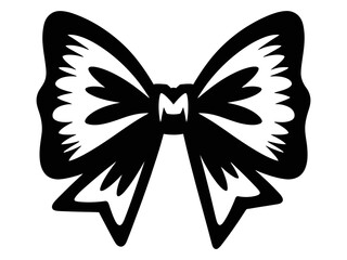 Stylized representation of a bowtie, associated with formal or semi-formal attire. The design includes the letter 'M' in the center and ribbon-like structure.