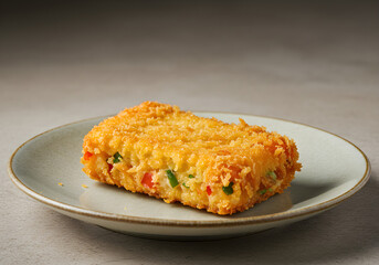 Crispy Japanese Vegetable Fritter on Plate.