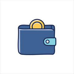 Simple illustration of a wallet with a coin