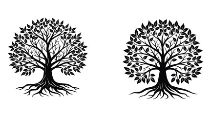 Tree of Life Vector Illustrations: Nature, Roots, and Growth Graphics