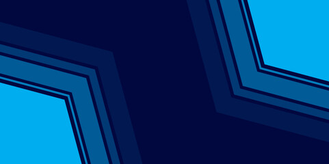 Obraz premium Dark Blue Business Banner Design with Geometric Elements. Corporate Style Blue Geometric Background for Presentations. Vector. Illustration. 