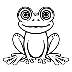 Fototapeta premium Smiling Frog Vector Simple Art 