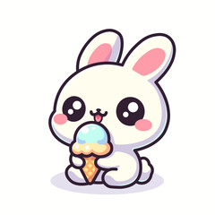 Bunny with an ice cream