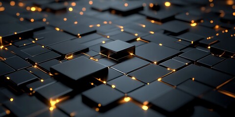 Obraz premium Abstract dark blocks, glowing lines