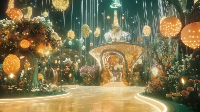Enchanted Garden: A Whimsical Digital Artwork of a Luminescent Floral Paradise