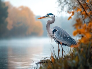 Obraz premium Lonely Blue Heron