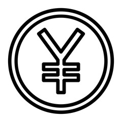 Yen Sign Vector Line Icon Design