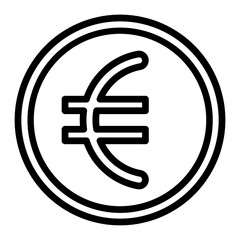 Euro Sign Vector Line Icon Design