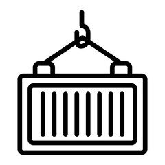 Shipping Container Vector Line Icon Design