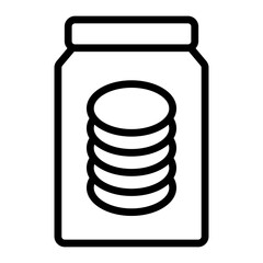 Savings Jar Vector Line Icon Design