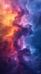 Beautiful Aquatic Nebula Watercolor Galaxy Background Created With Generative Artificial Intelligence