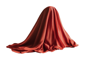 Draped red fabric: elegance in simplicity, cut out