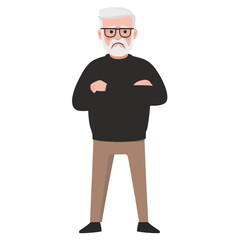 Obraz premium old man simple illustration 