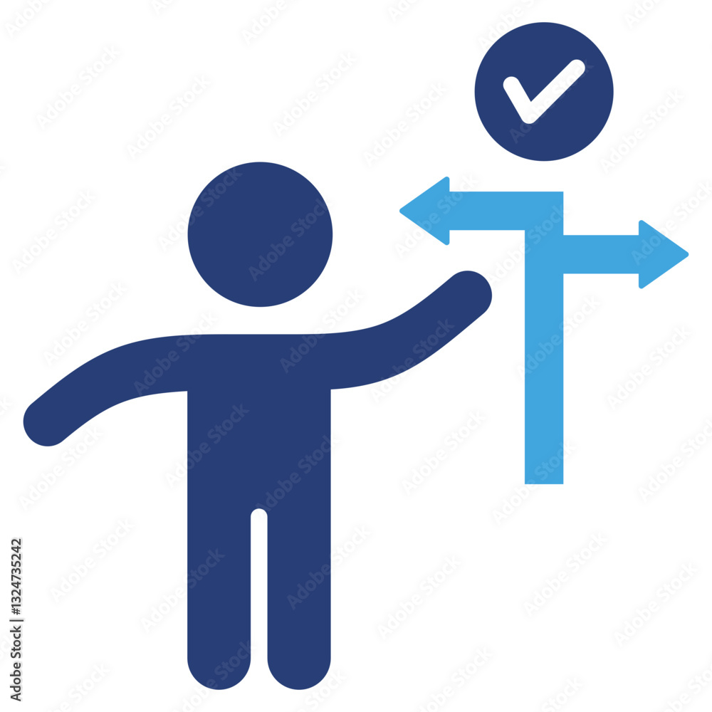 Poster decision making two color icon