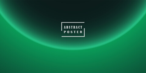 Modern green gradient poster background vector set. Minimalist style cover template with vibrant perspective 3D geometric prism shapes collection.