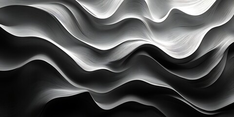 Fototapeta premium Abstract grayscale waves, flowing design (1)