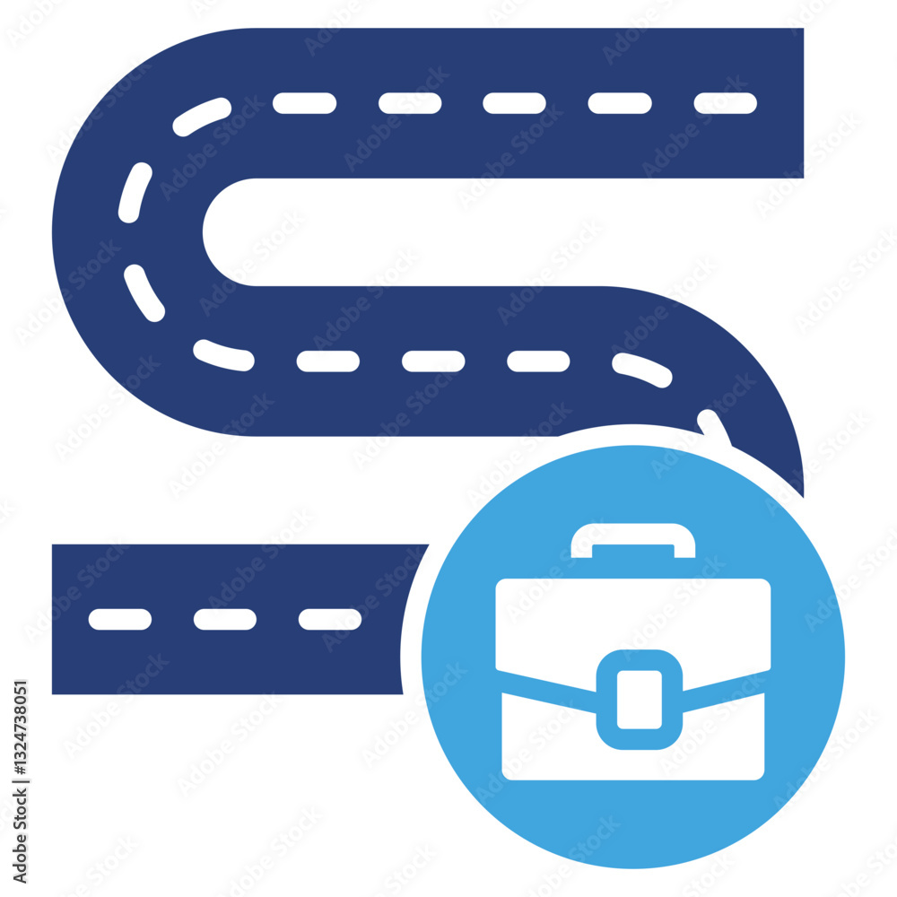 Poster career path two color icon