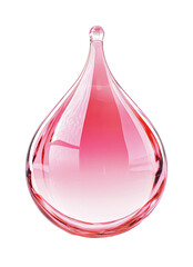 Obraz premium Pink glass teardrop ornament with gradient effect, cut out