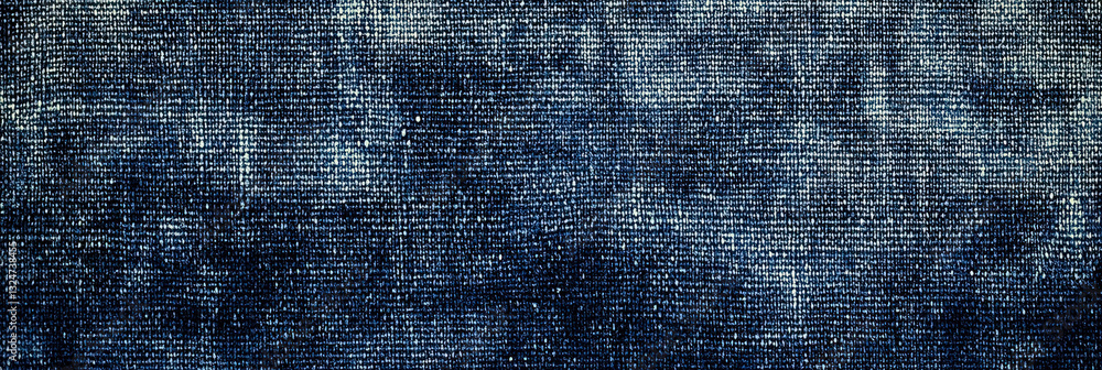 Poster A close-up view of dark denim fabric showcasing its rich texture and subtle variations, ideal for crafting clothing or interior design projects