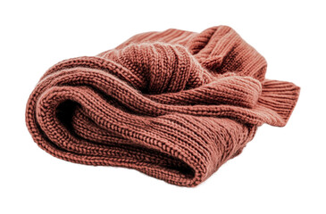 Warm folded red knit sweater for cozy casual wear, cut out